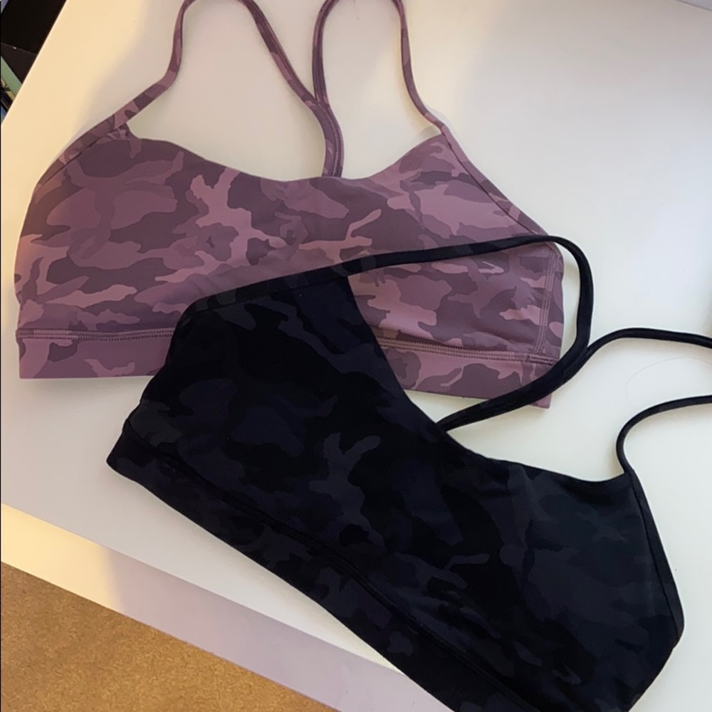 Lululemon camo Flow Y Bra nulu size 10 (set of 2)